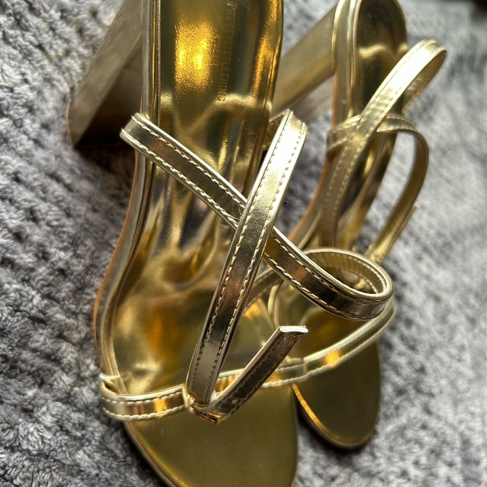 PrettyLittleThing Shiny Gold Heels